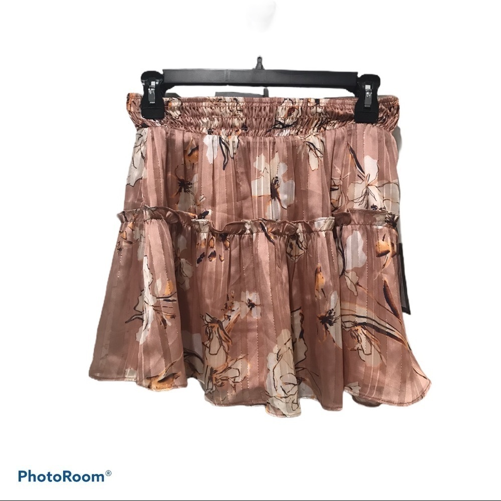 4SI3NNA Roanne Floral Print Smocked Skirt